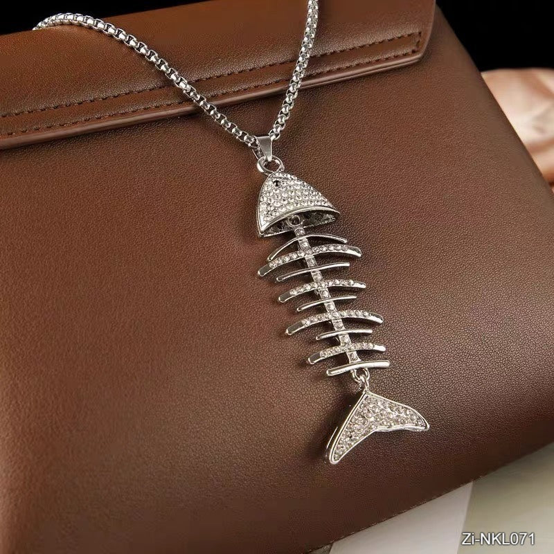Fish Bone Necklace women's