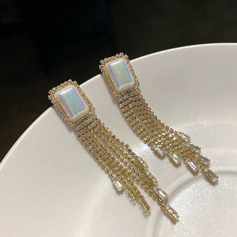 High-End Light Luxury Long Tassel Earrings