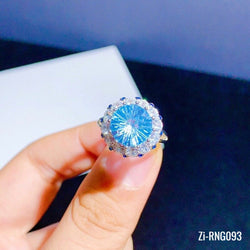 Big Blue Stone Brilliant Cubic Zirconia Bling Rings (Resizable)
