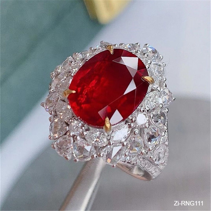New Imitation Natural Ruby Color Split Open Ring