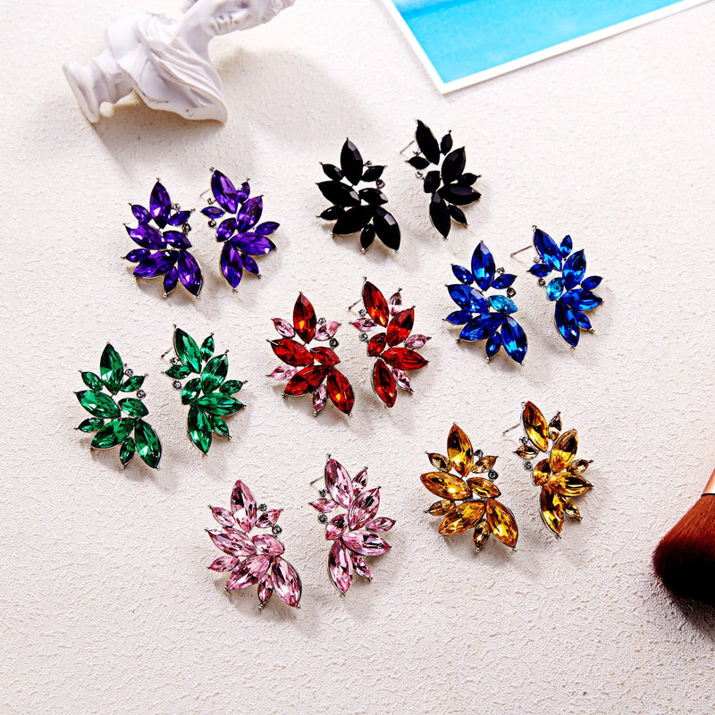 Geometric Color Crystal Personality Earrings