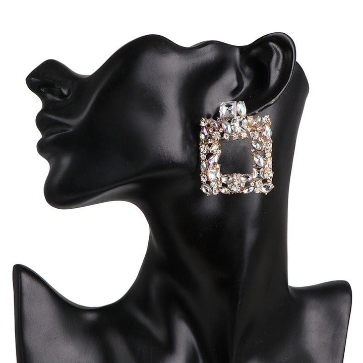 Statement ZA Earrings Luxury Full Crystal Rhinestone Earrings