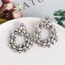 Round New Design Crystal Drop Earrings