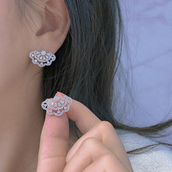 Elegant Temperament Flower Stud Earrings  AAA Zircon