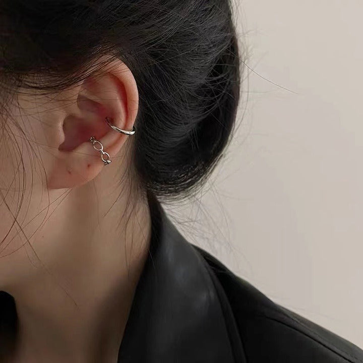 Silver Simple 3Pcs Set Ear Clips No Pierced Ears