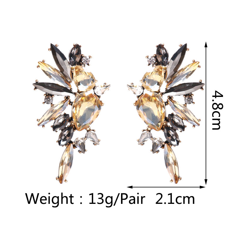 New Irregular Crystal Stud Earrings