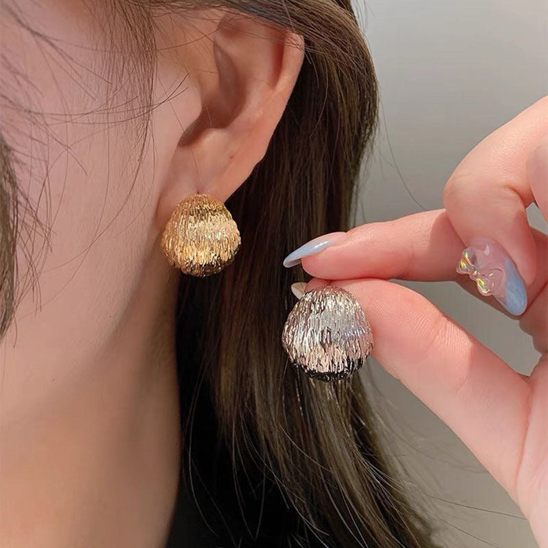 C Style Frosted Ball-Shape stud Earring