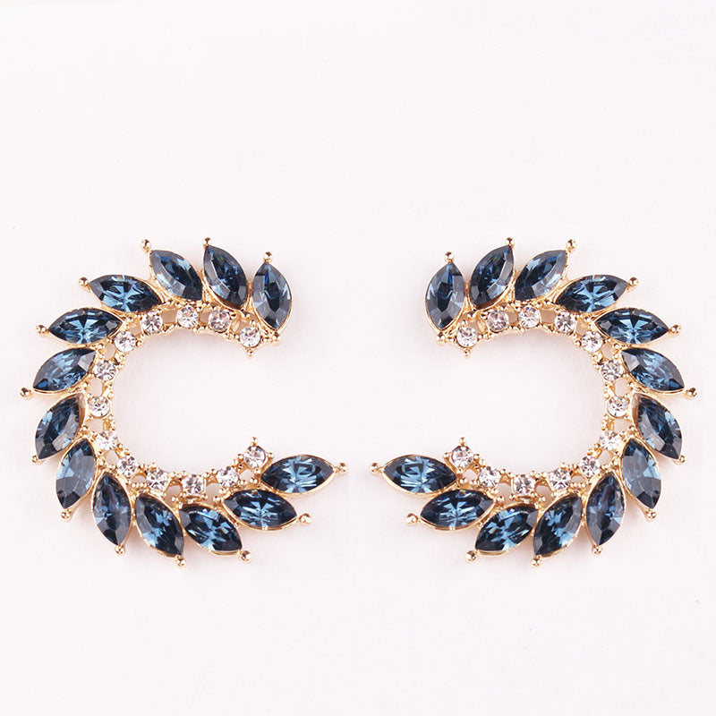Blue Crystal Stud Earrings ZN772