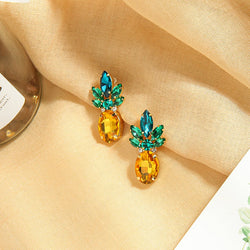 Rhinestone Crystal Pineapple Earrings
