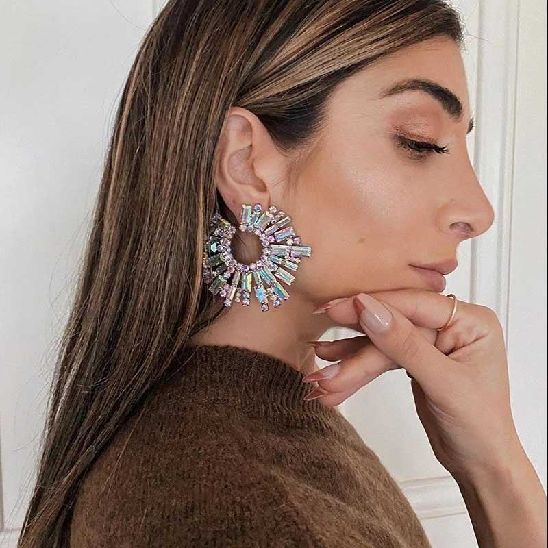 New Trend women's Shiny Rhinestone Drop Earrings