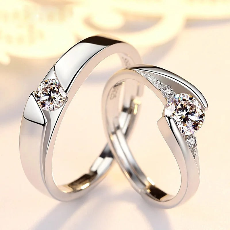 Adjustable couple wedding ring