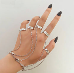 Hip Hop New Combination Joint Rings Set Silver